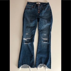 Madewell Cali Demi Boot Cut Button Front Jeans